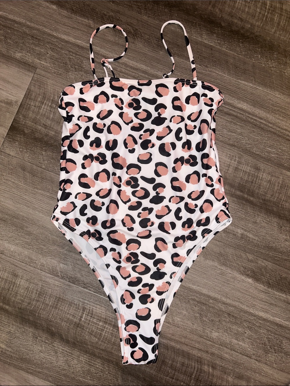 High-Cut Leopard Print One-Piece Swimsuit